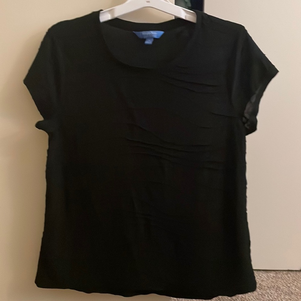 Simply Vera - Vera Wang black shot sleeve textured blouse